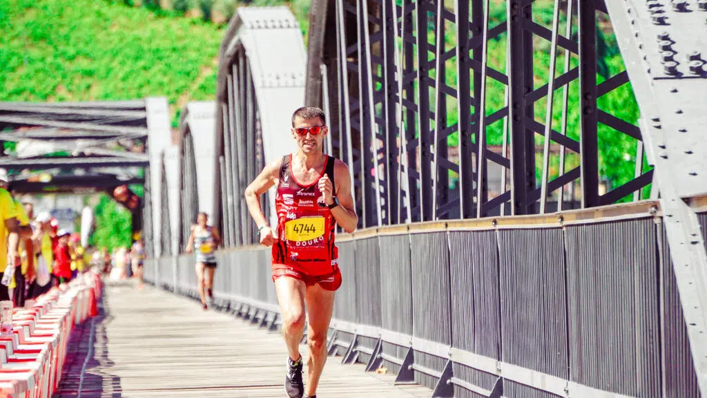 Man running at bridge